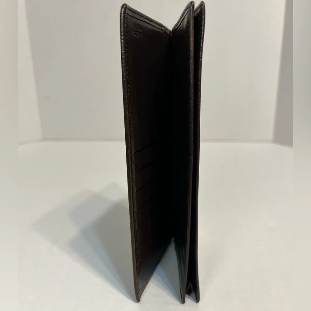 Loewe brown‎ leather anagram bifold long wallet